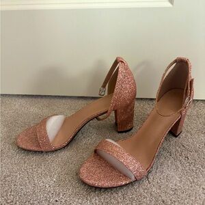 Glitter rose gold heels